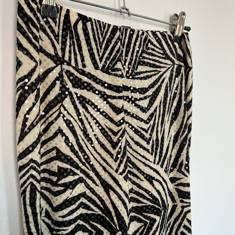 Y2k Vintage Zebra Print Sparkly Sequin Pant - image 2